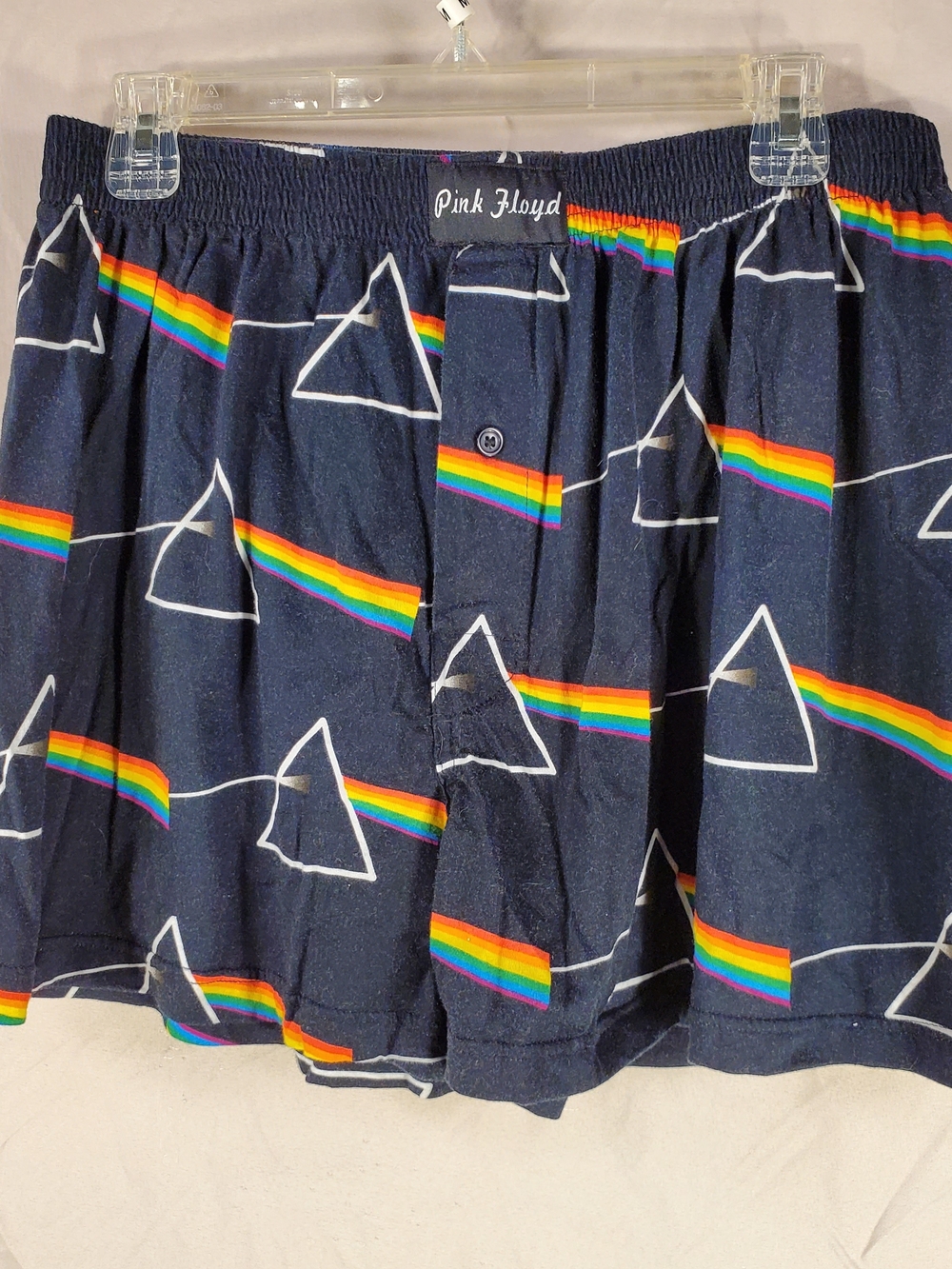 2 Pair Men's Boxers - Pink Floyd & Patriotic Themed Boxers - L